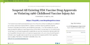 White House Vaxx Petition Needs 100,000 Signatures by May 19th