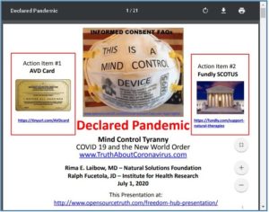 FREEDOM HUB: Declared Pandemic Mind Control