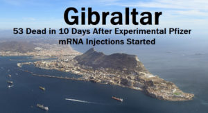 #Don’tYouDare  Vaxx Massacre on Gibraltar: Nearly 1/100 Dead from Pfizer Vaxx in 10 days – Only 16 Died of COVID in 2020