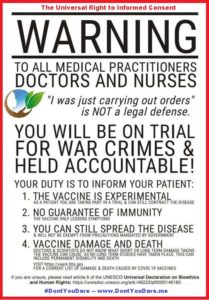 A Warning to Doctors and Health Care Workers