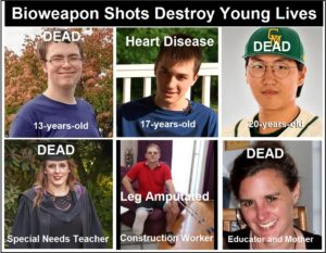 COVID-19 Bioweapon Shots Destroy Young Lives – What Percentage of the American Public is now Complicit with Murder?