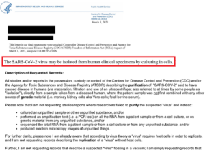 FOIs reveal that health/science institutions around the world have no record of SARS-COV-2 isolation/purification, anywhere, ever