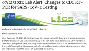 Bombshell: CDC No Longer Recognizes the PCR Test As a Valid Method for Detecting “Confirmed Covid-19 Cases”