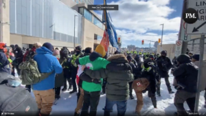 Ottawa police blast misinformation as video of mounted officers bowling over disabled protester goes global